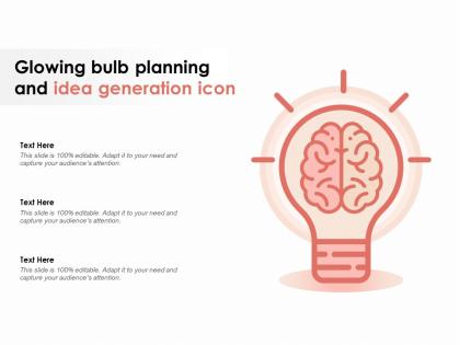 Glowing bulb planning and idea generation icon