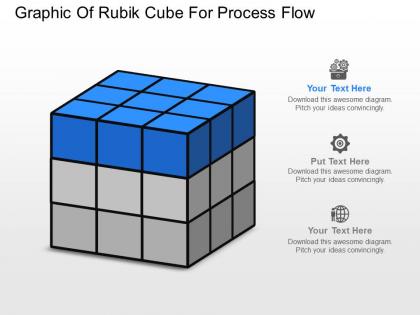 Go graphic of rubik cube for process flow powerpoint template
