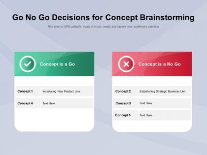 Go no go decisions for concept brainstorming