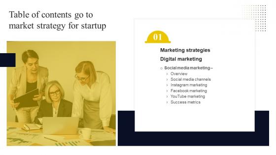 Go To Market Strategy For Startup Table Of Contents Strategy SS V