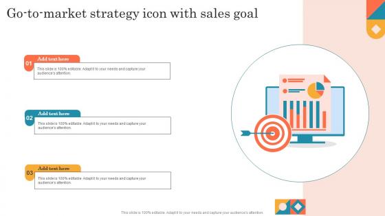 Go To Market Strategy Icon With Sales Goal