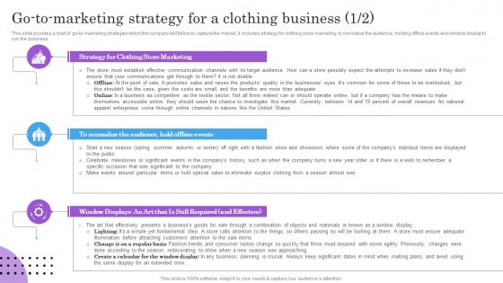 Go To Marketing Strategy For A Clothing Business BP SS
