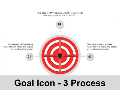 Goal icon 3 process ppt ideas