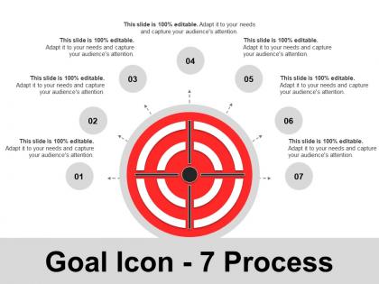Goal icon 7 process ppt model