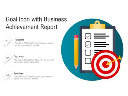 Goal icon with business achievement report