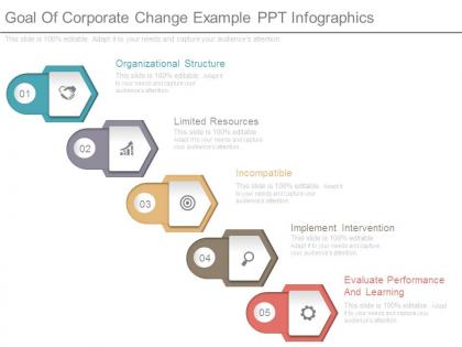 Goal of corporate change example ppt infographics
