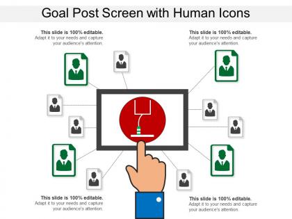 Goal post screen with human icons