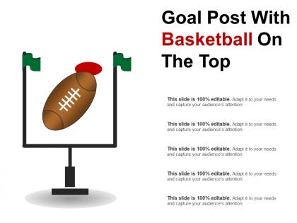 Goal post with basketball on the top