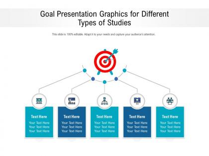 Goal presentation graphics for different types of studies infographic template