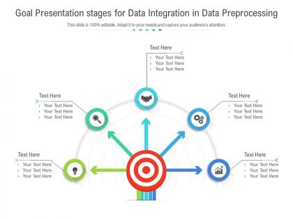 Goal presentation stages for data integration in data preprocessing infographic template