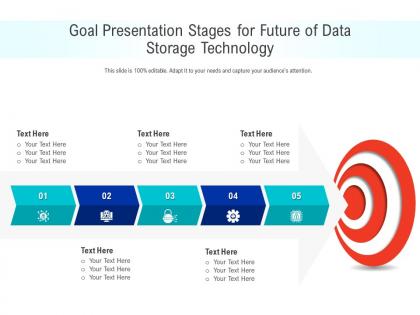 Goal presentation stages for future of data storage technology infographic template