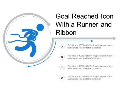 Goal reached icon with a runner and ribbon