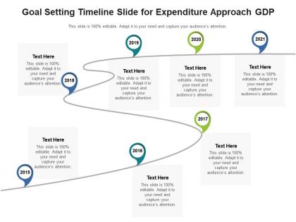 Goal setting timeline slide for expenditure approach gdp infographic template