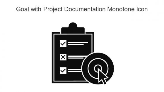 Goal With Project Documentation Monotone Icon In Powerpoint Pptx Png And Editable Eps Format