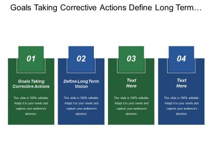 Goals taking corrective actions define long term vision
