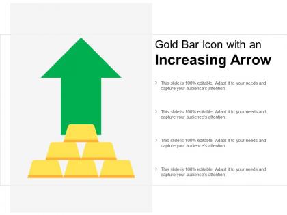Gold bar icon with an increasing arrow