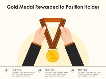 Gold medal rewarded to position holder