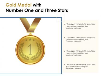 Gold medal with number one and three stars