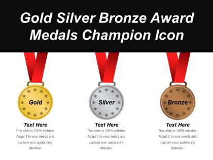 Gold silver bronze award medals champion icon