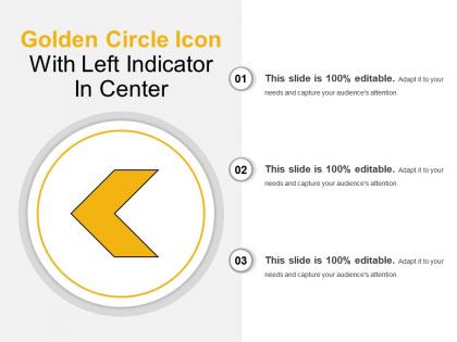 Golden circle icon with left indicator in center