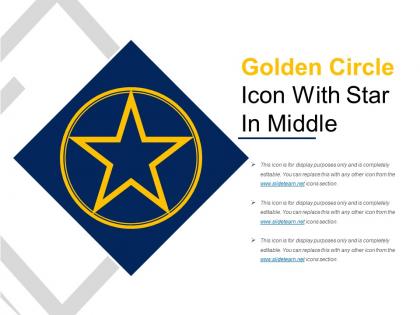 Golden circle icon with star in middle