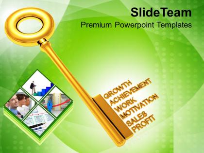 Golden key with words business terms powerpoint templates ppt themes and graphics 0213