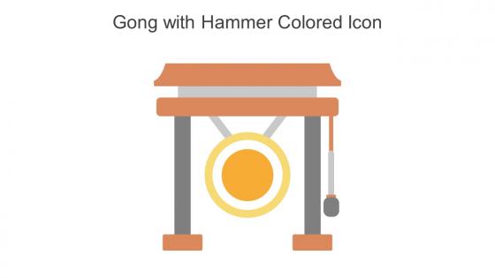 Gong With Hammer Colored Icon In Powerpoint Pptx Png And Editable Eps Format