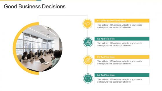 Good Business Decisions In Powerpoint And Google Slides Cpb