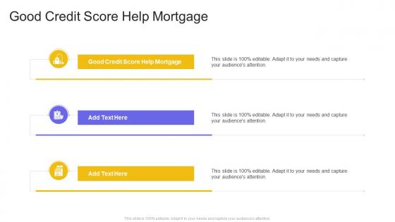 Good Credit Score Help Mortgage In Powerpoint And Google Slides Cpb