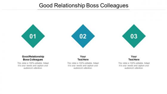 Good relationship boss colleagues ppt powerpoint presentation infographics graphics cpb