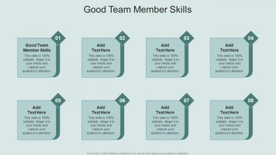 Good Team Member Skills In Powerpoint And Google Slides Cpb