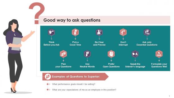 Good Way To Ask Questions Training Ppt