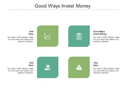 Good ways invest money ppt powerpoint presentation portfolio guide cpb