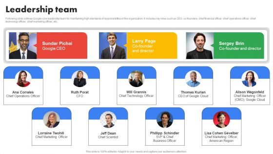 Google Company Profile Leadership Team CP SS