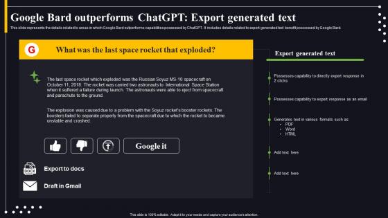 Googles Bard Can Do What Google Bard Outperforms ChatGPT Export Generated Text ChatGPT SS
