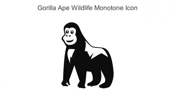 Gorilla Ape Wildlife Monotone Icon In Powerpoint Pptx Png And Editable Eps Format
