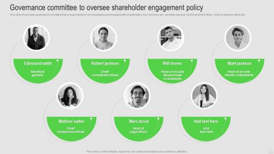 Governance Committee To Oversee Shareholder Engagement Strategy For Strengthening