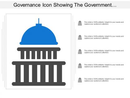 Governance icon showing the government building of administration