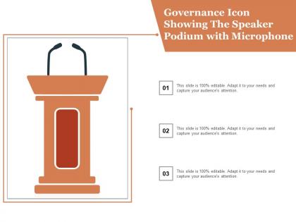 Governance icon showing the speaker podium with microphone