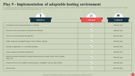 Government Digital Services Play 9 Implementation Of Adaptable Hosting Environment