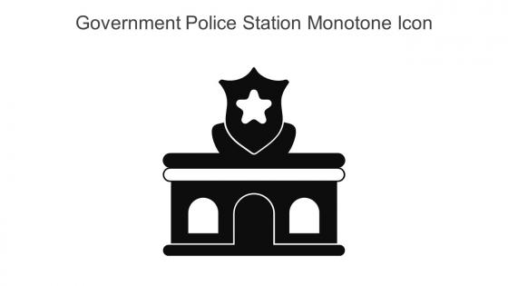 Government Police Station Monotone Icon In Powerpoint Pptx Png And Editable Eps Format