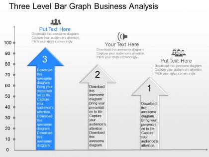 Gr three level bar graph business analysis powerpoint template