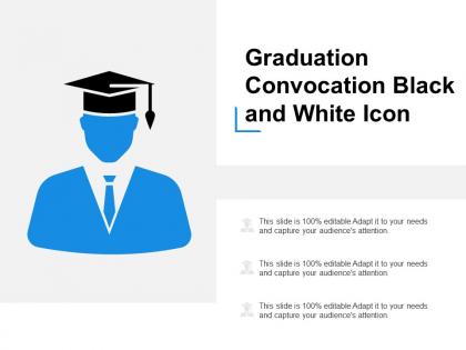 Graduation convocation black and white icon