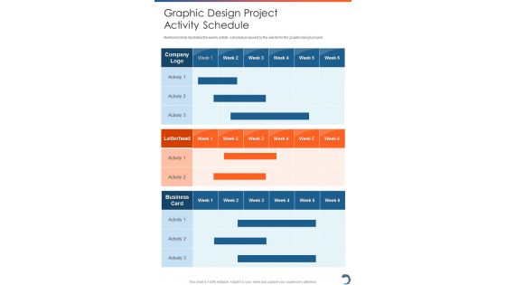 Graphic Design Freelance Graphic Design Project Activity Schedule One Pager Sample Example Document