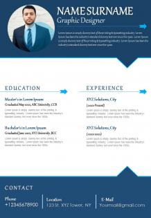 Graphic designer cv sample with achievements and ability
