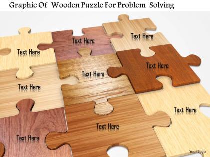 Graphic of wooden puzzle for problem solving image graphics for powerpoint