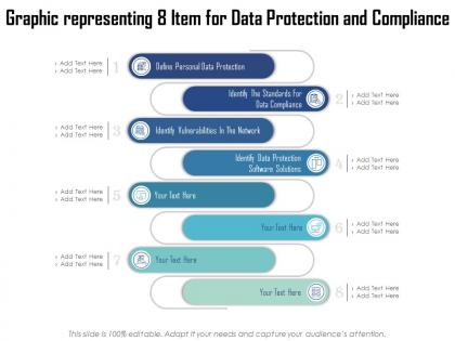 Graphic representing 8 item for data protection and compliance