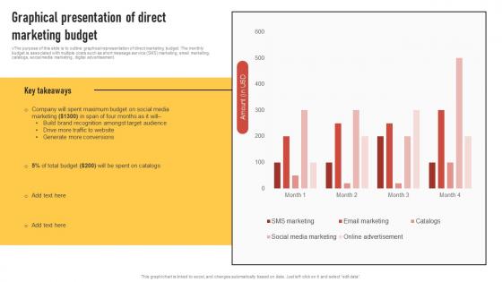 Graphical Presentation Of Direct Marketing Budget Introduction To Direct Marketing Strategies MKT SS V