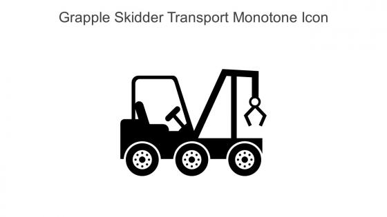 Grapple Skidder Transport Monotone Icon In Powerpoint Pptx Png And Editable Eps Format