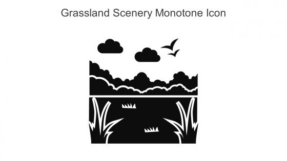 Grassland Scenery Monotone Icon In Powerpoint Pptx Png And Editable Eps Format